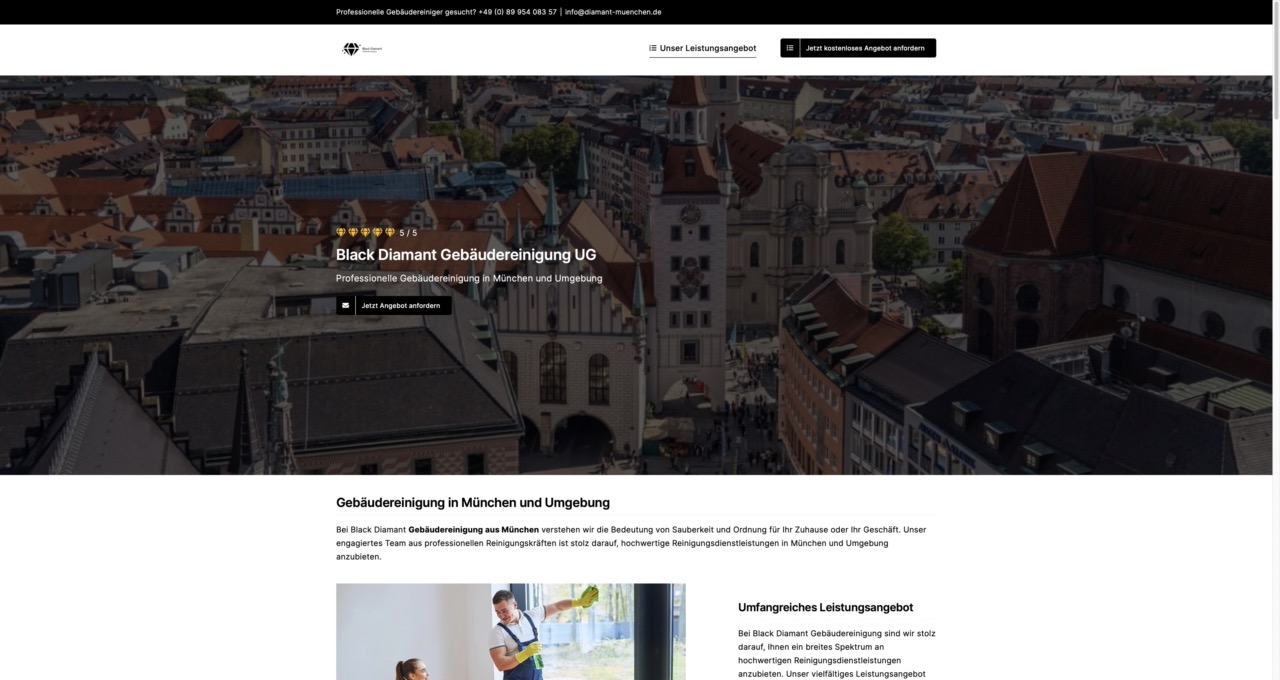 Homepage erstellen lassen für Gebäudereinigung München