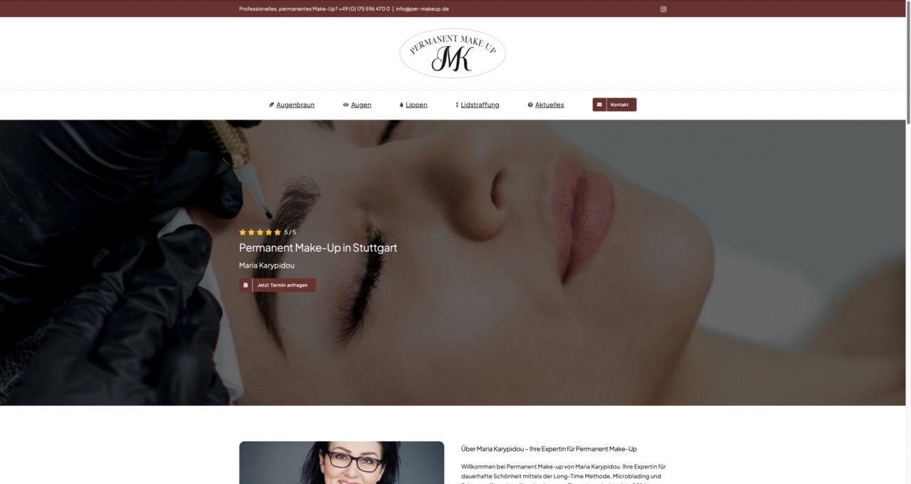 Homepage erstellen lassen für Permanent Make Up
