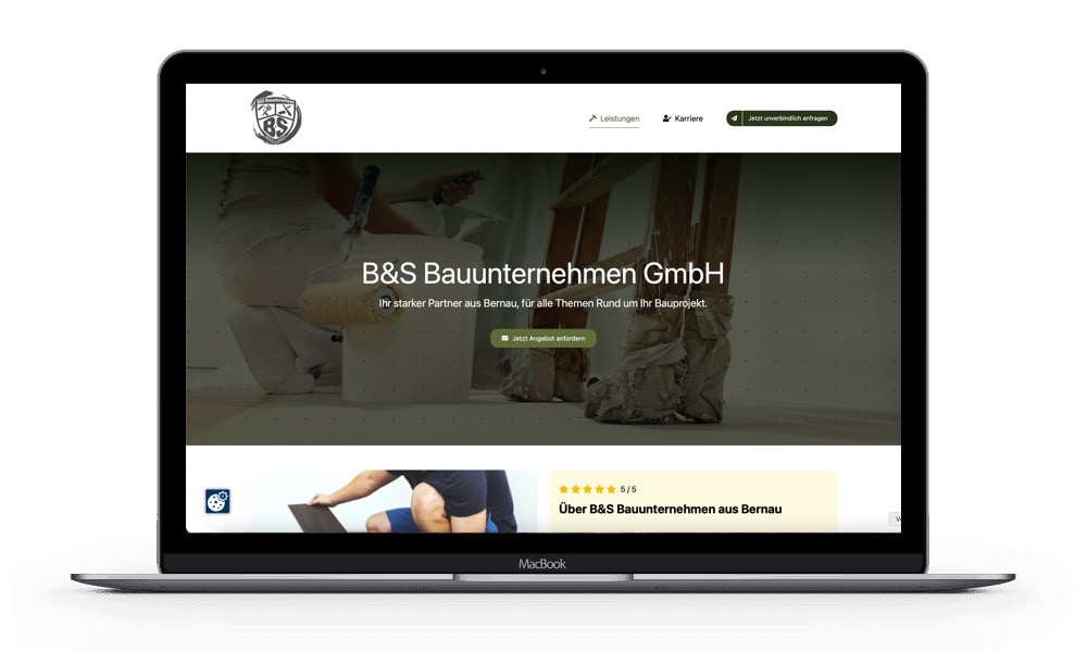 Groß (BS Bau) Website erstellen lassen für Bauunternehmen