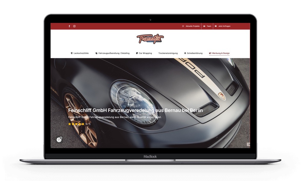 Groß (Feinschliff) Webseite erstellen lassen für Car Wrapping