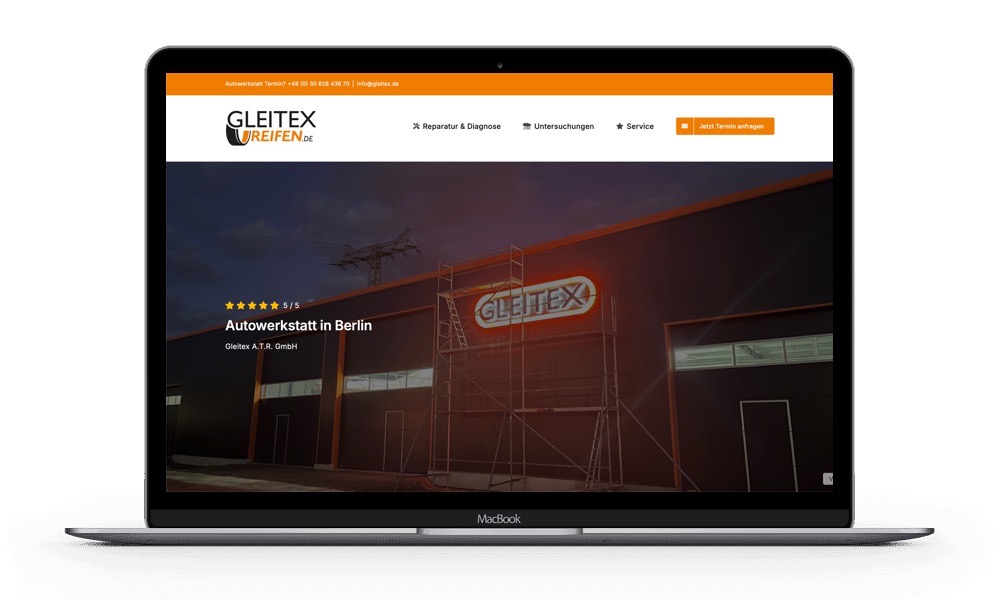 Groß (Gleitex Autowerkstatt) Website erstellen lassen für kfz Werkstatt