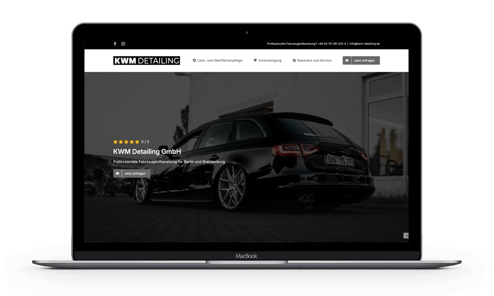 Groß (KWM Detailing) Webdesign für Fahrzeugaufbereiter