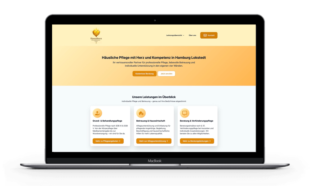 Website erstellen lassen für Pflegedienste