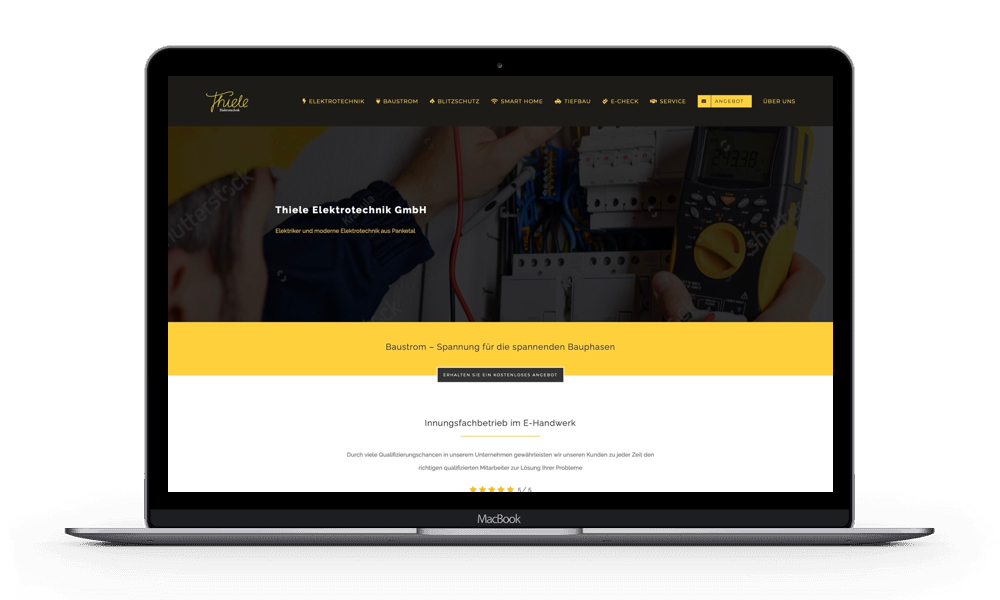 Homepage erstellen lassen für Elektriker
