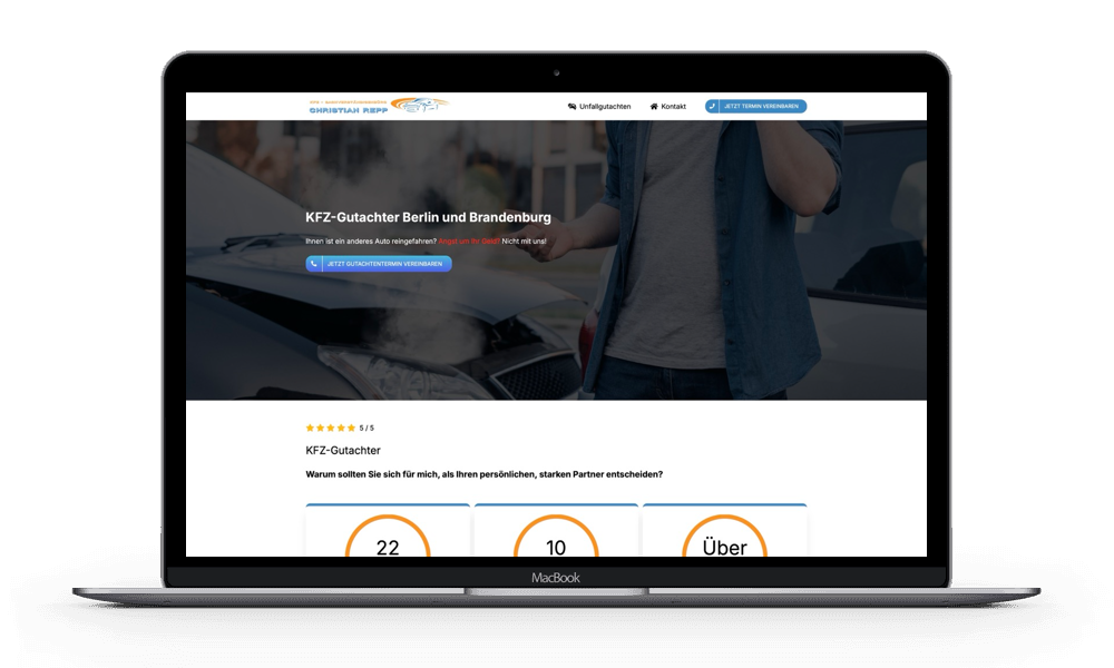 Website erstellen lassen KFZ-Gutachter