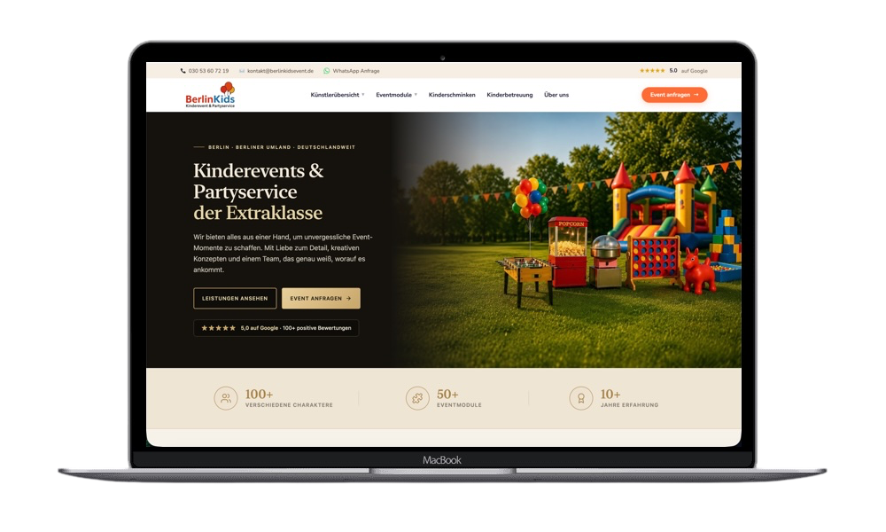 Website erstellen lassen Berlin – Eventagentur BerlinKids Wilmersdorf